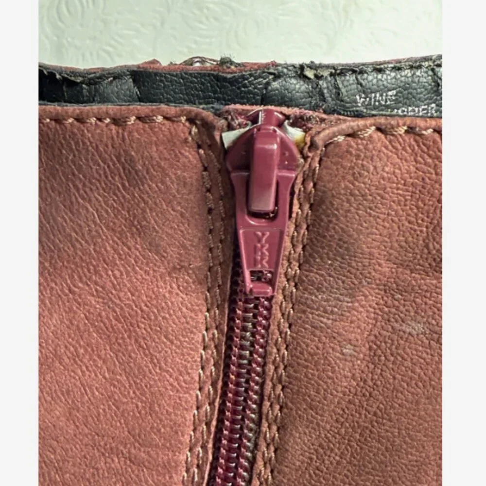Steve Madden Reduxx Women’s Boots 10 Wine Red Leather‎ Vintage Style Never Worn